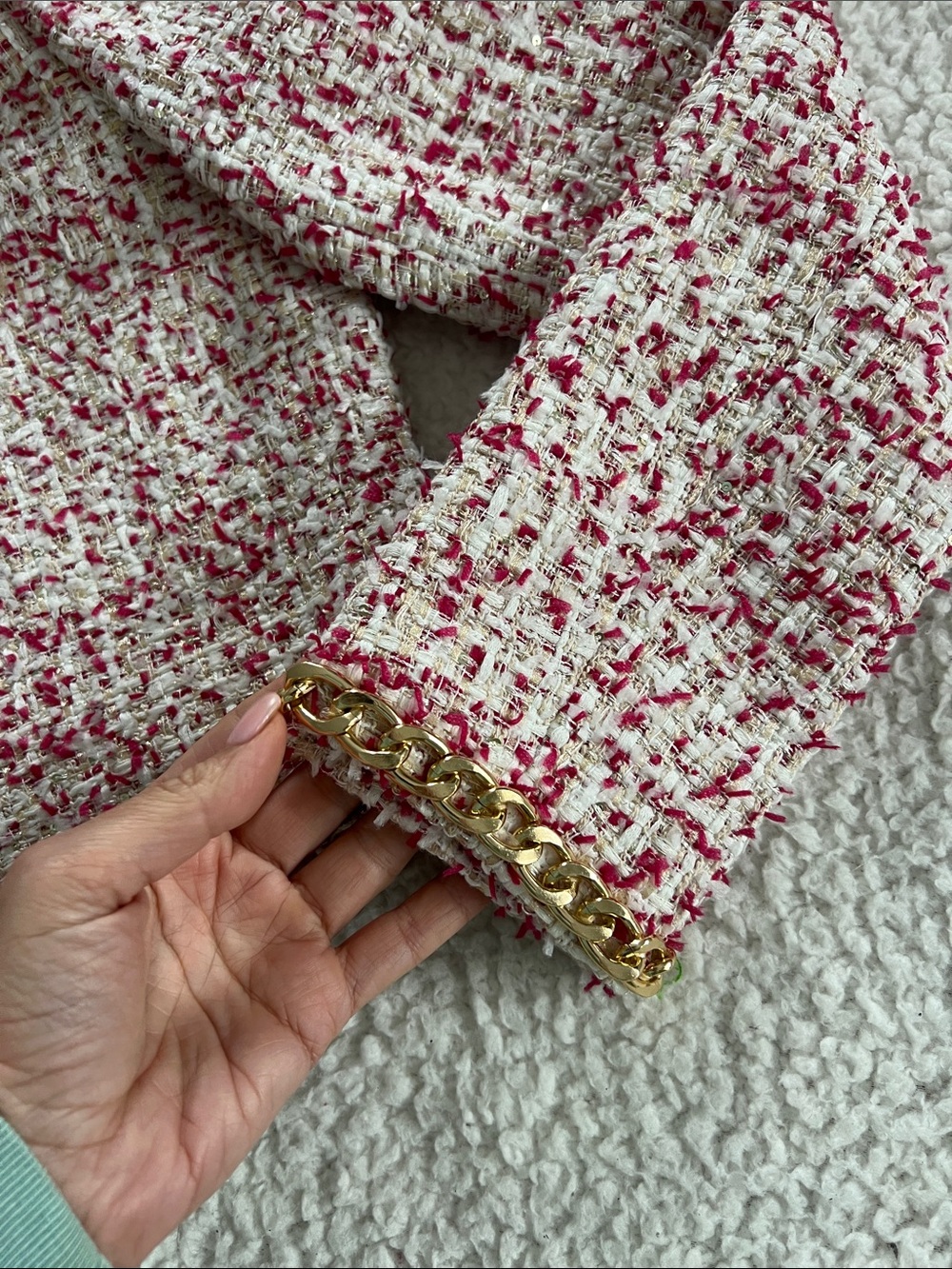 Alice + Olivia Pink and White Tweed Skirt Set - Picture 7 of 9